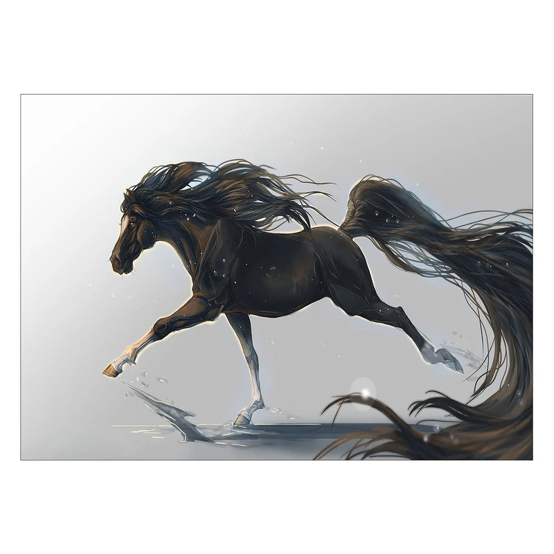 تابلو شاسی ونسونی طرح Running Horse Art سایز 30x40 سانتی متر