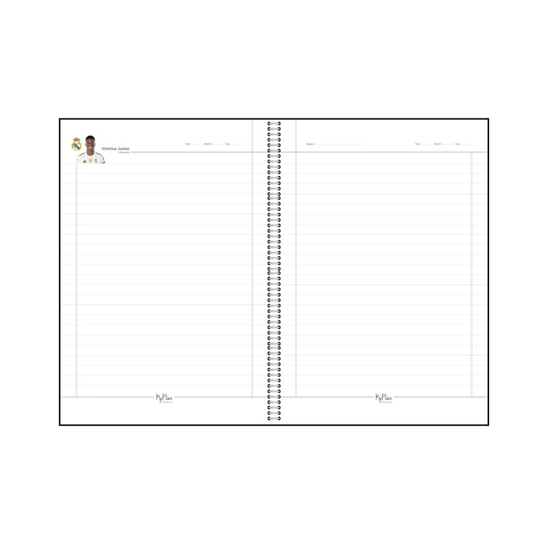 دفتر مشق 50 برگ مای پلن طرح رئال مادرید مدل حاشیه دار مجموعه 4 عددی کد R501