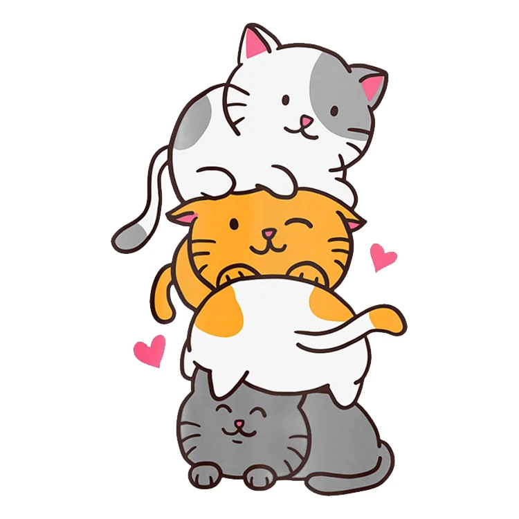 استیکر پارچه و لباس پاد آفرین مدل گربه کیوت کد 456