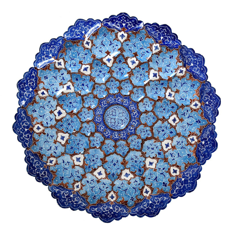 بشقاب مسی میناکاری شده برند سی دا طرح اسلیمی قطر 30 سانتی متر کد MI01004