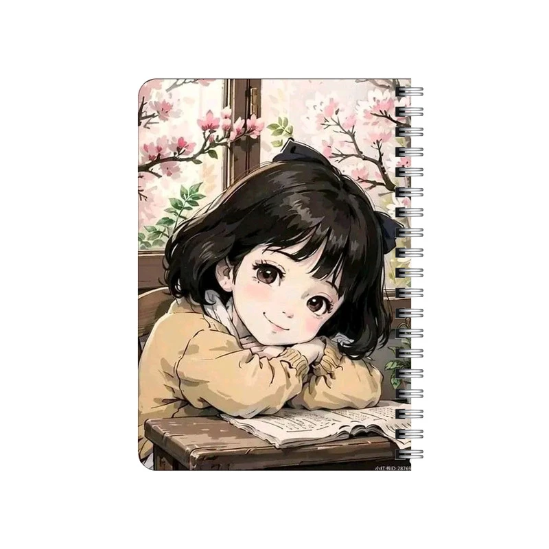 دفترچه یادداشت بامبیلیپ مدل چوبی طرح دختر و شکوفه های گیلاس کد 8850796