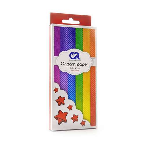 کاغذ اوریگامی مدل نواری Qp302 خال خالی بسته 60 عددی