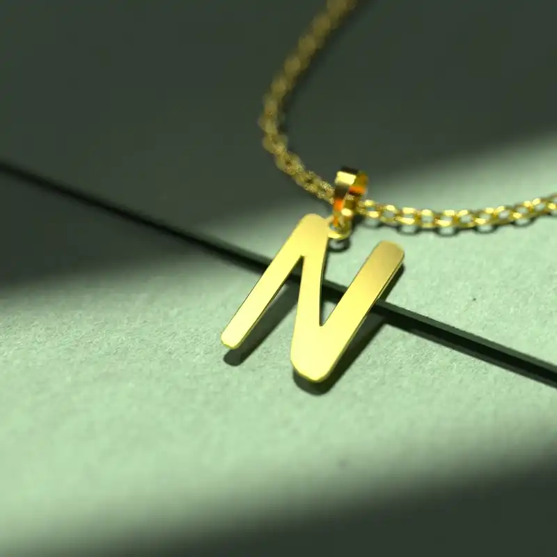 گردنبند طلا 18 عیار زنانه مدوپد مدل حرف N کد H3-1-1174