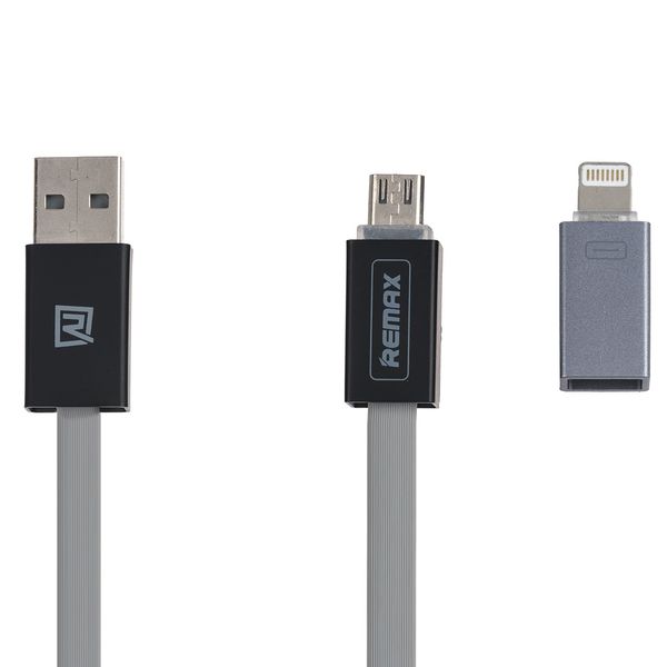 کابل تبدیل USB به لایتنینگ و microUSB ریمکس مدل Shadow rc-026t به طول 1 متر کابل تبدیل USB به لایتنینگ و microUSB ریمکس مدل Shadow rc-026t به طول 1 متر