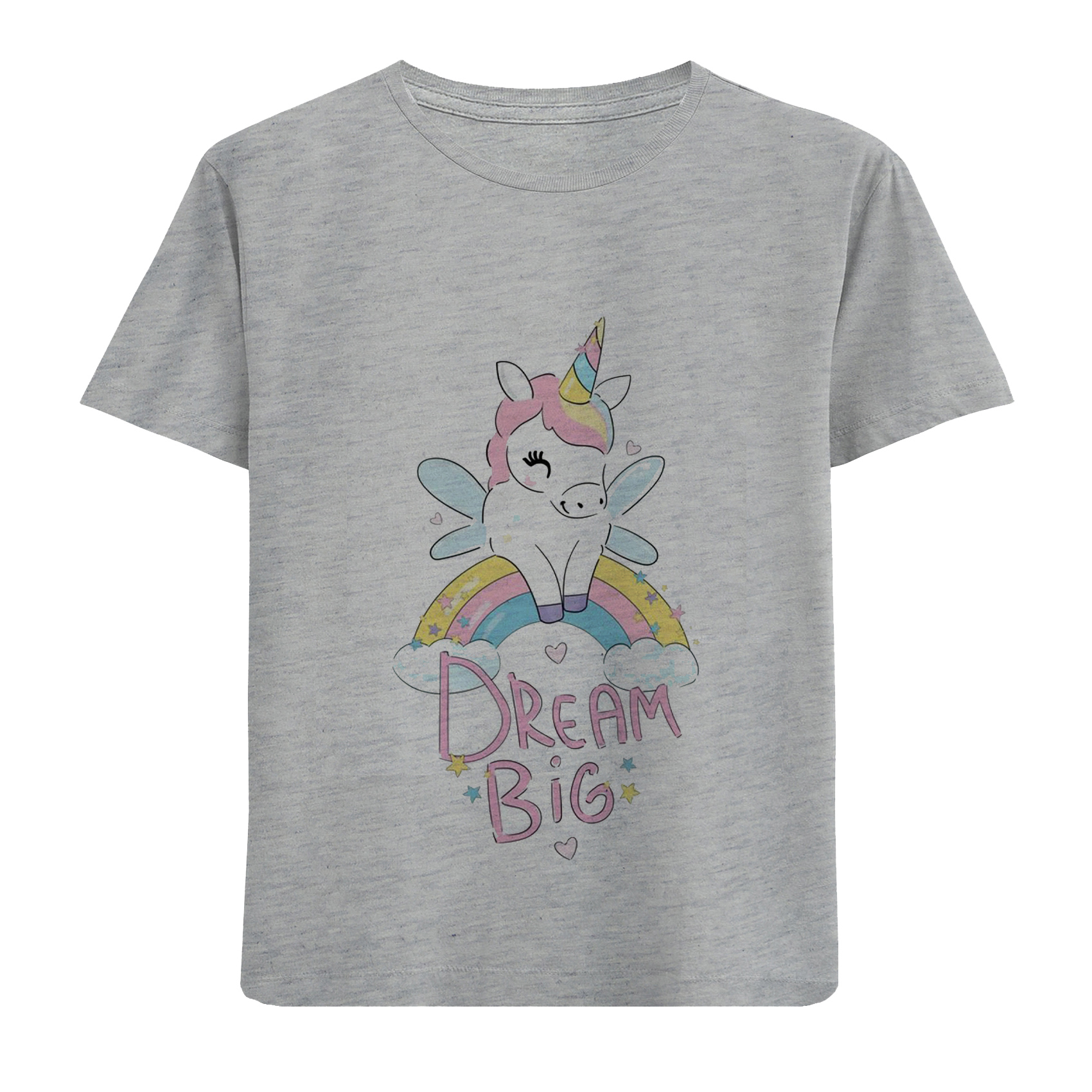 تی شرت آستین کوتاه دخترانه مدل D255 DREAM