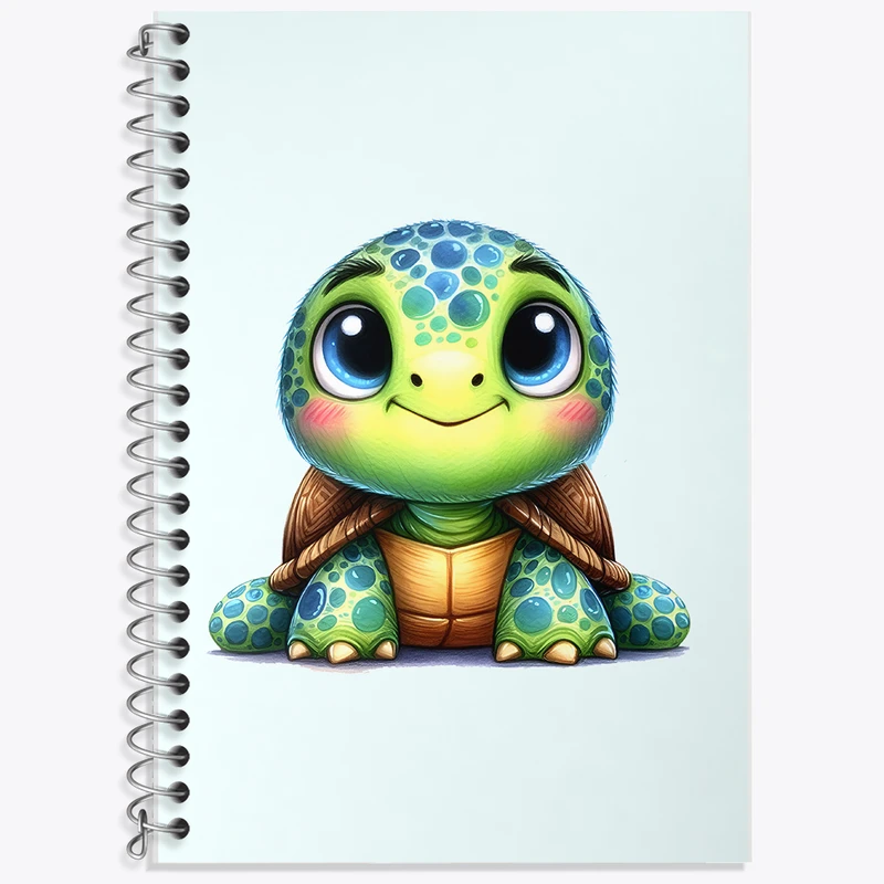 دفتر زبان 50 برگ خندالو مدل سه خط طرح لاکپشت کیوت کد F6182