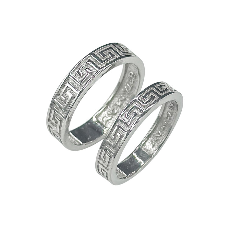 ست انگشتر نقره زنانه و مردانه سیلور شهر مدل ثمین کد 0011