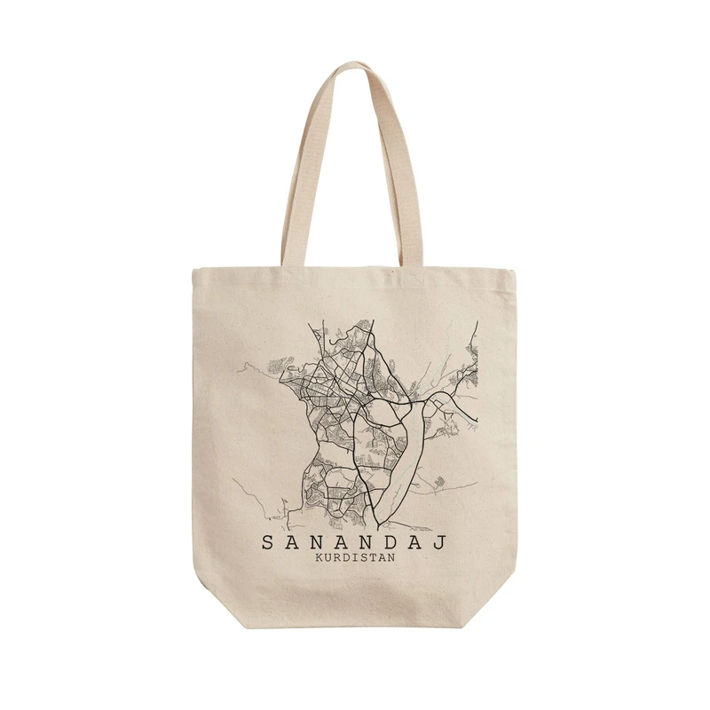 ساک خرید ترمه طراحان ایده مدل نقشه شهر سنندج کد map0517 - L