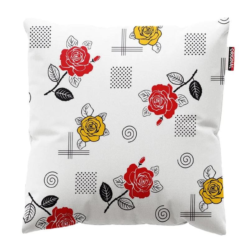 کوسن پاد آفرین طرح گل کد 3205 سایز 30*30 سانتی متر