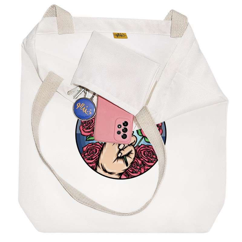 ساک خرید خندالو مدل گل رز کد 6174