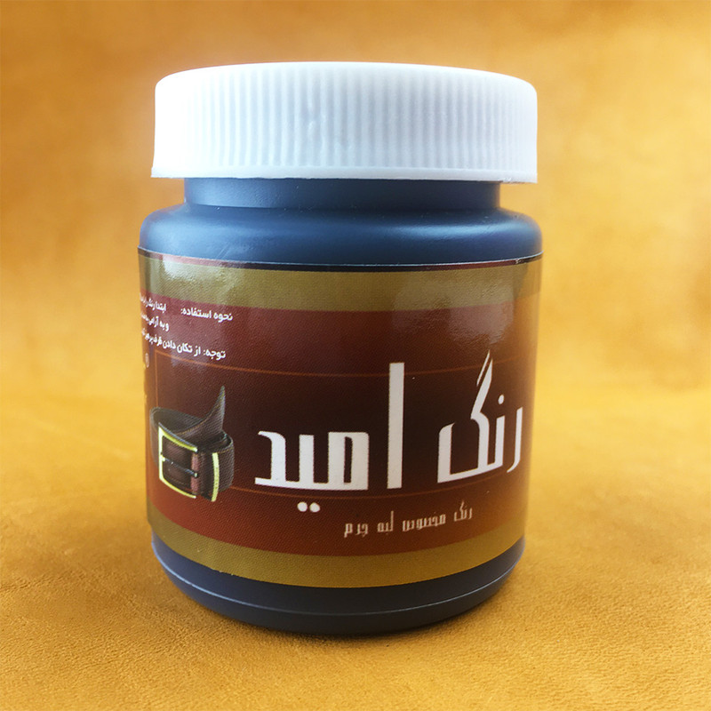 محلول رنگ قهوه ای لبه چرم امید مدل O-BR00 وزن ۱۰۰ گرم