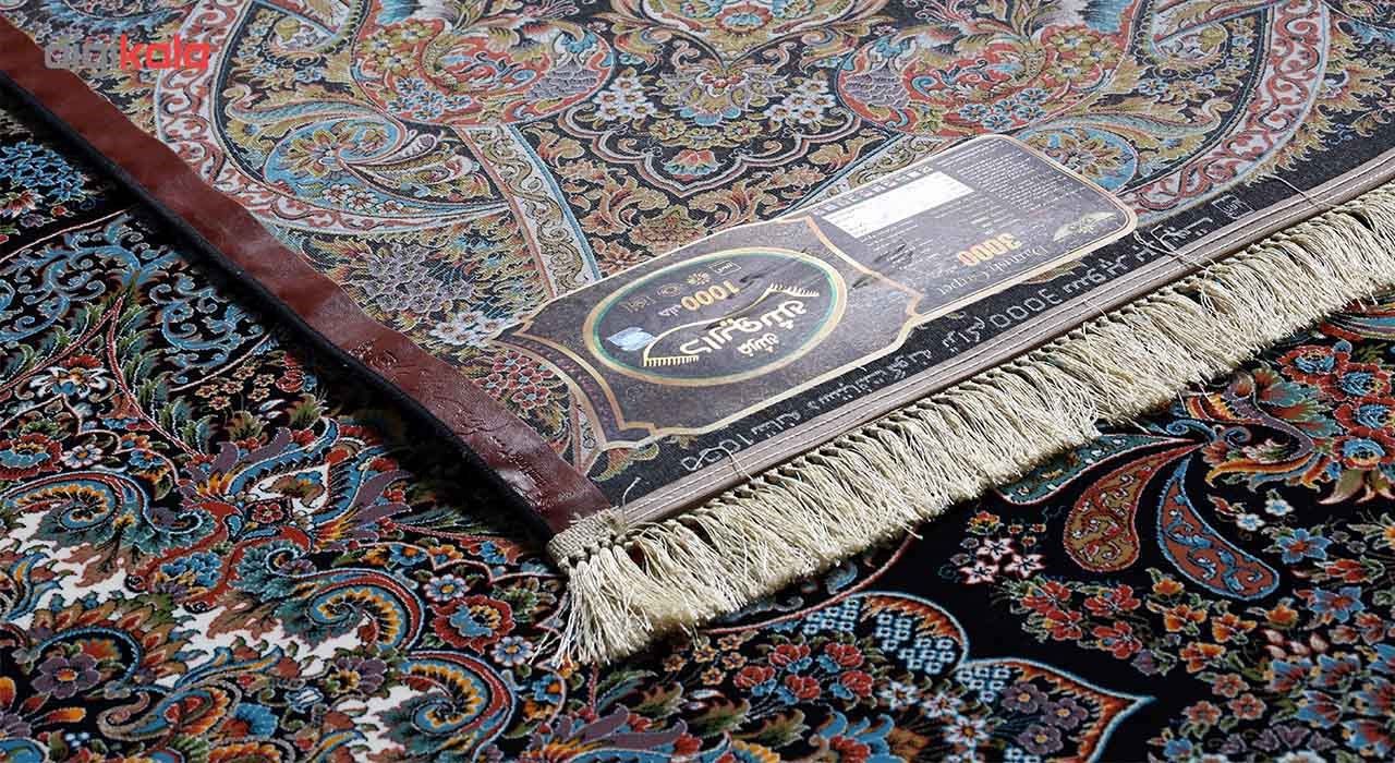 فرش ماشینی داریوش طرح ساغر زمینه سرمه ای main 1 8