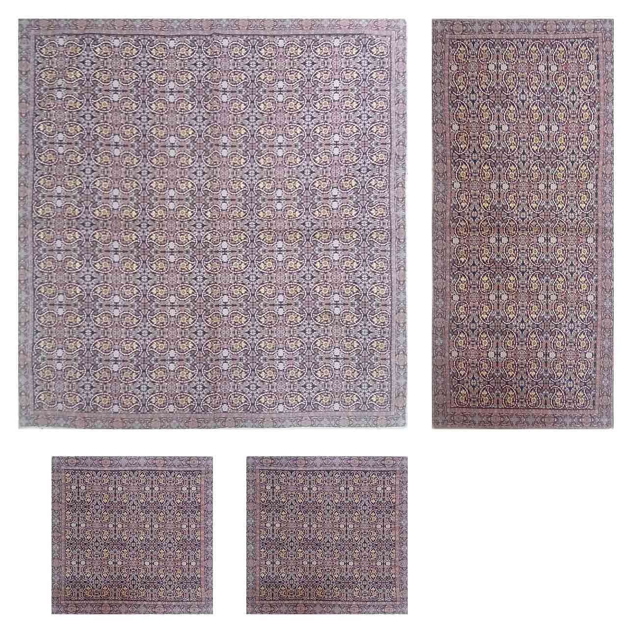 ست 4 تکه رومیزی ترمه ابریشمی کد 1022