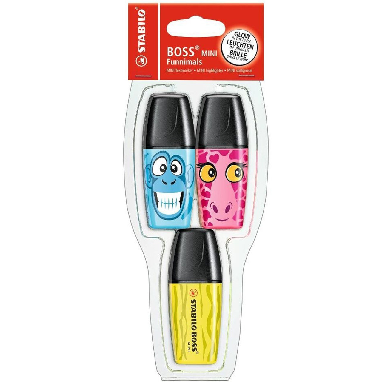 ماژیک علامت گذار 3 رنگ استابیلو مدل Boss Mini Funnimals