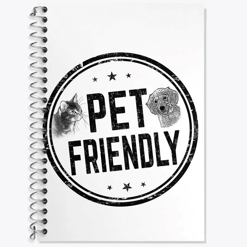 دفتر زبان 50 برگ خندالو مدل سه خط طرح حمایت از حیوانات کد 27357