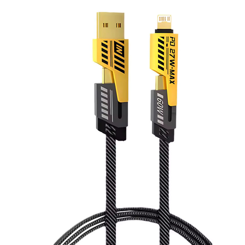 کابل تبدیل USB / USB-C به USB-C / لایتنینگ توزو مدل 4IN1 Flat Wire طول 1 متر