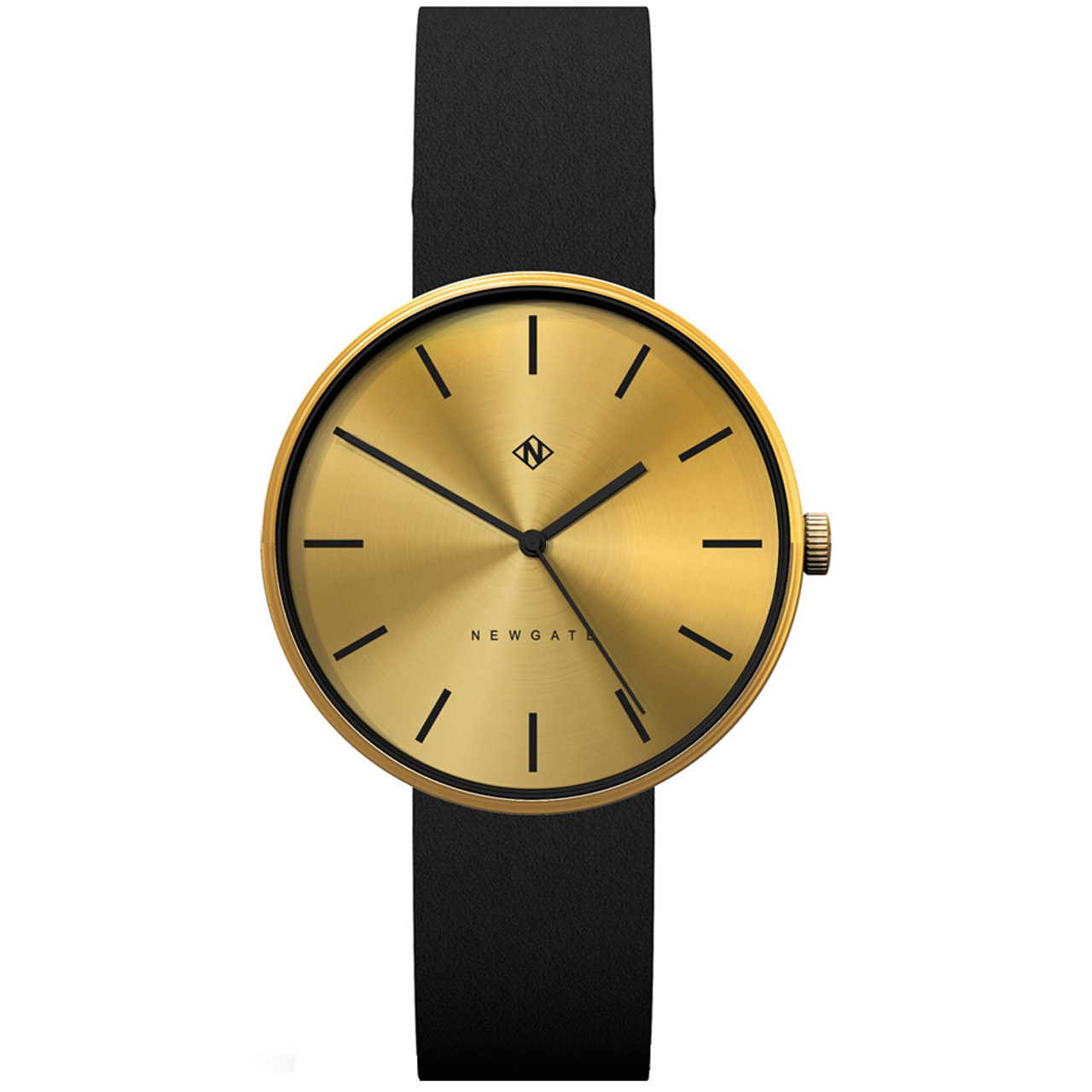ساعت مچی عقربه ای نیوگیت مدل The Drumline Radial Brass Case Black Strap