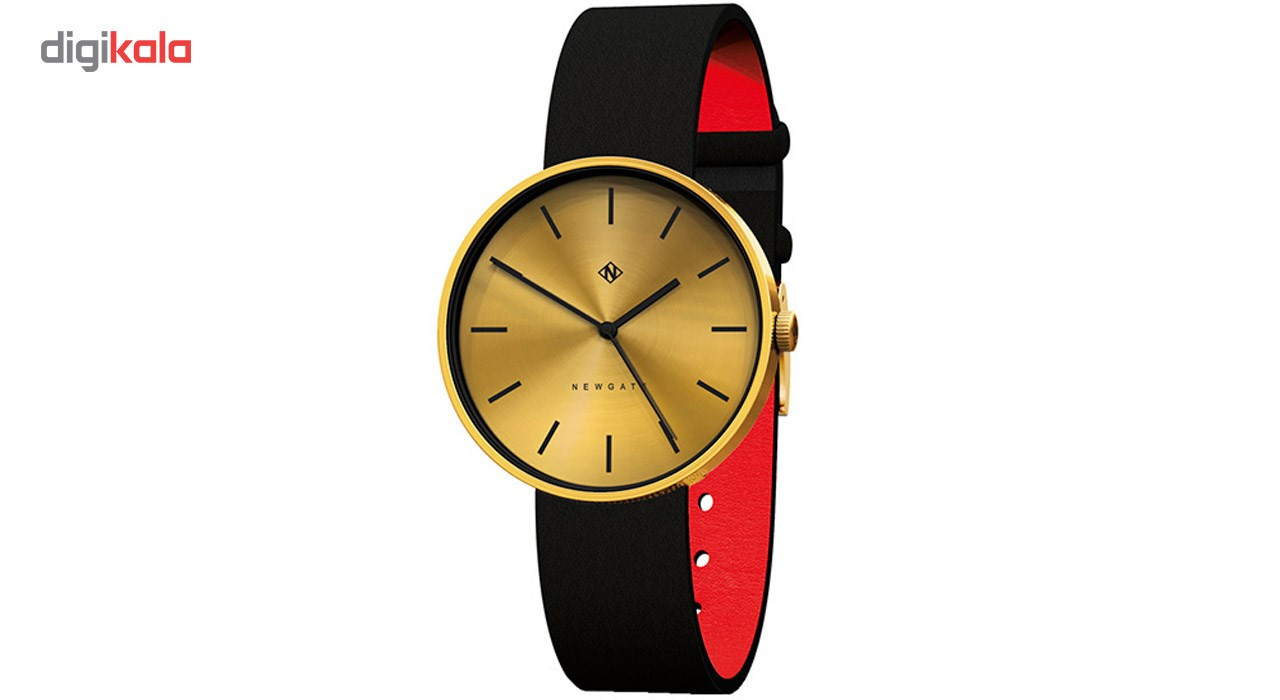 ساعت مچی عقربه ای نیوگیت مدل The Drumline Radial Brass Case Black Strap