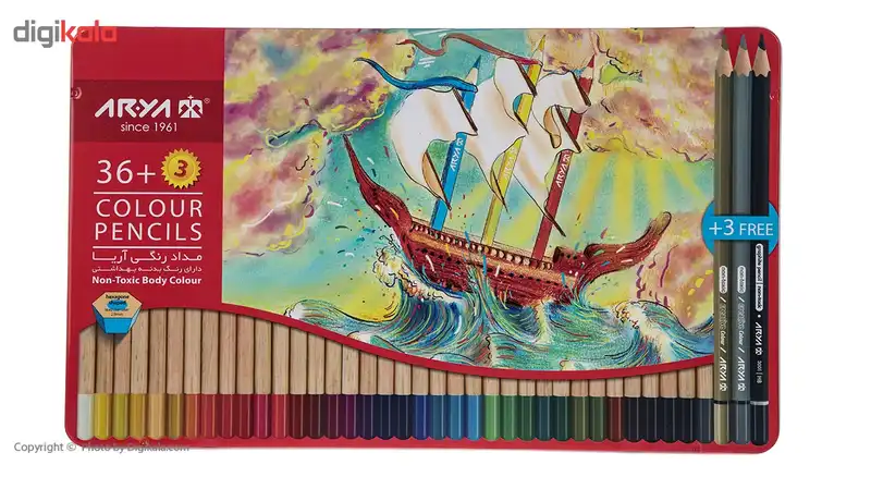 مداد رنگی 36+3 رنگ آریا مدل 3023