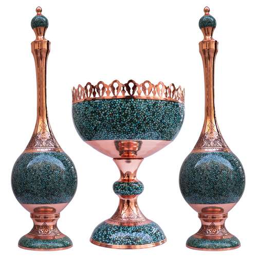 تنگ و کاسه فیروزه کوب مدل 368256 مجموعه سه عددی گالری جعفری