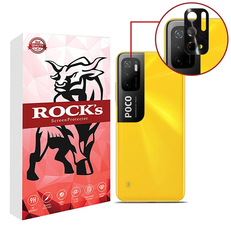 محافظ لنز دوربین راکز مدل LNZ مناسب برای گوشی موبایل شیائومی Poco M3 Pro 5G