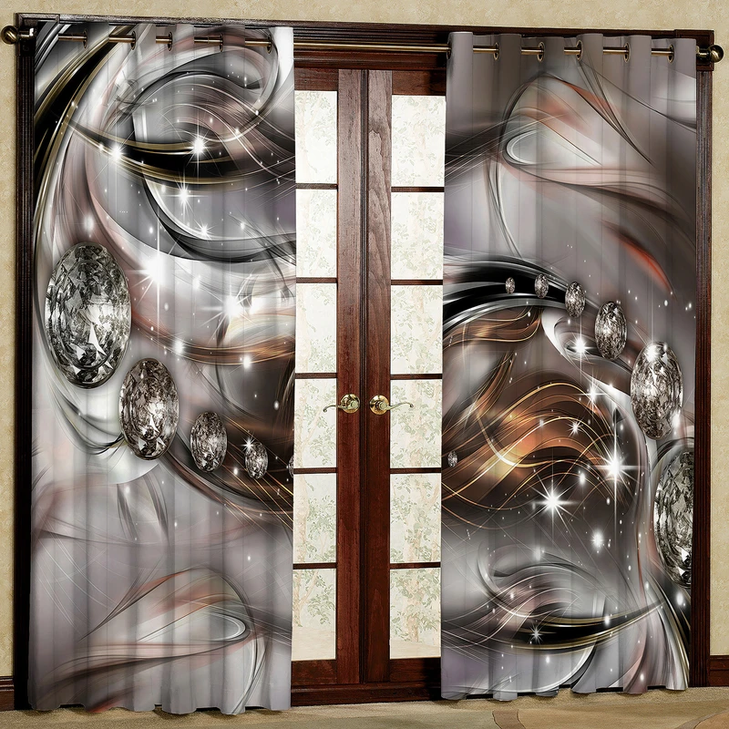 پرده مدل طرح دار هازان پانچی کد 2539 سایز 140x200 سانتی متر