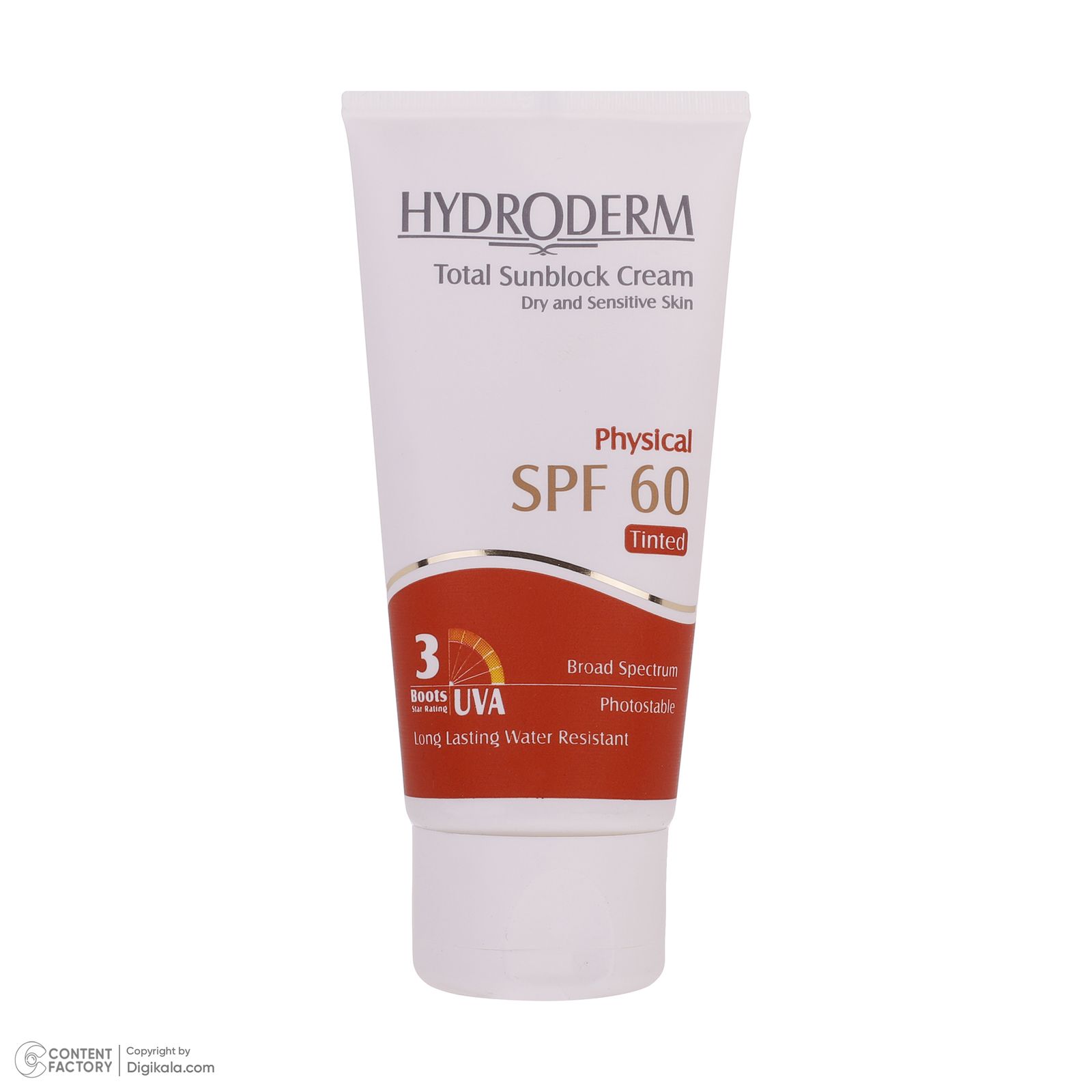 کرم ضدآفتاب رنگی هیدرودرم SPF60 مدل Phisical Tinted ‌مناسب پوست‌های حساس، حجم 50 میلی‌لیتر -  - 6