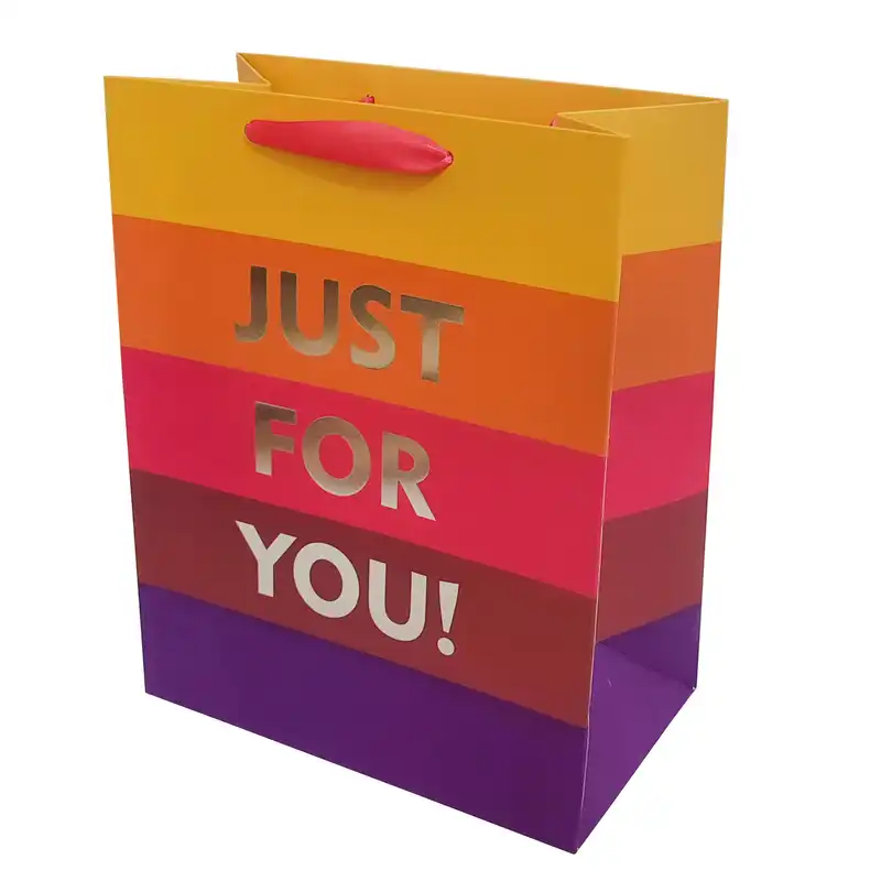 پاکت هدیه طرح راه راه مدل JUST FOR YOU کد 11100978