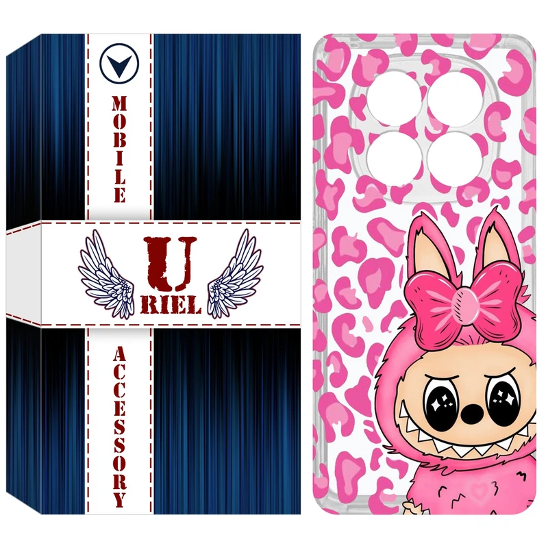 کاور یوریل قاب مدل Clear کد 107 طرح لبوبو Labubu مناسب برای گوشی موبایل شیائومی Redmi Note 14 Pro 4G / Poco X7