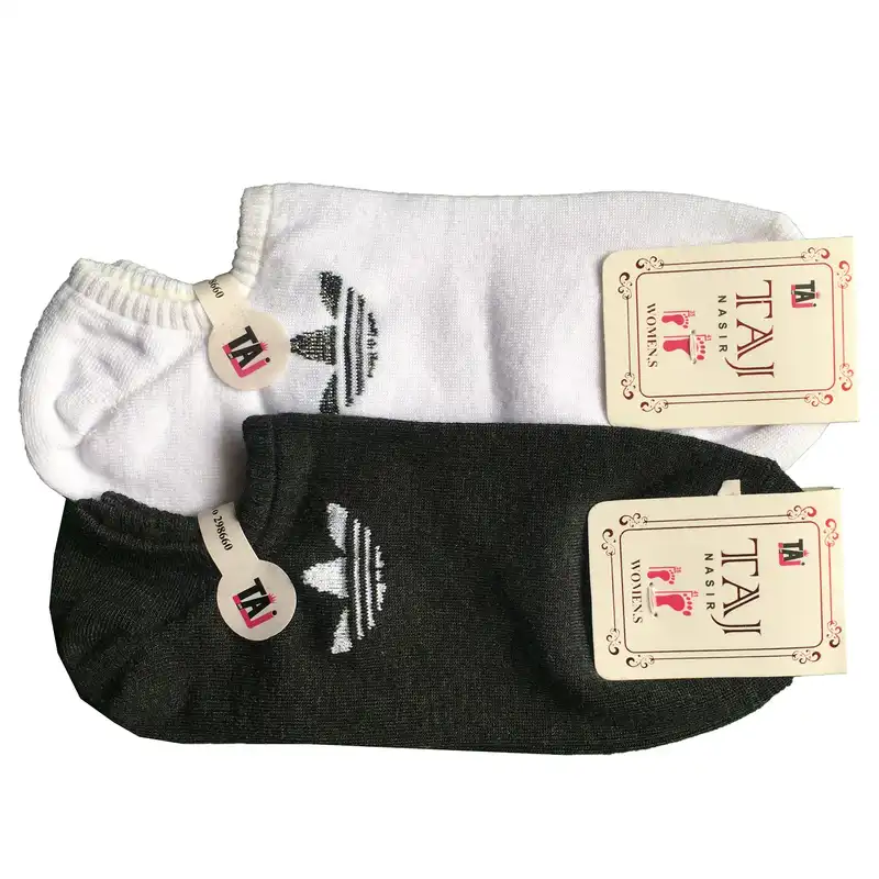 جوراب  زنانه مدل زیرقوزکی میکس بسته 2 عددی