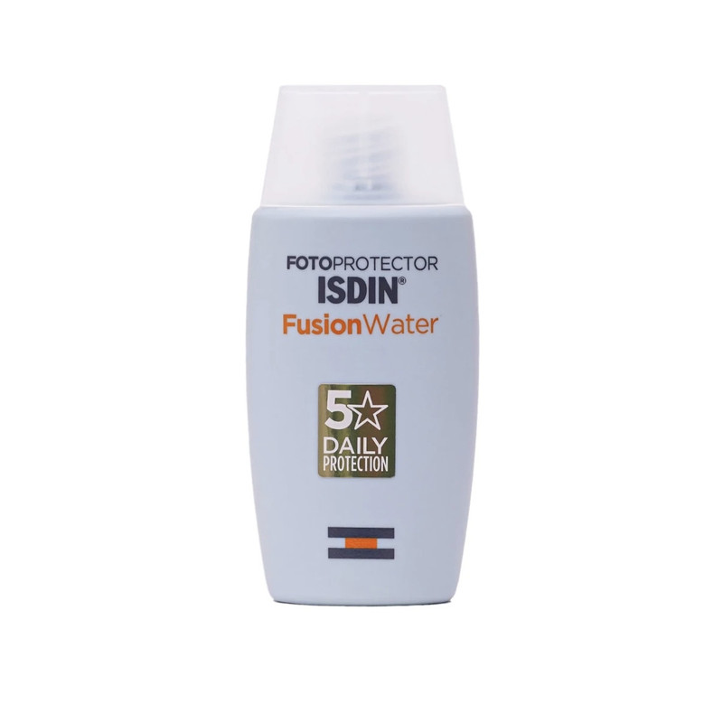 کرم ضد آفتاب بدون رنگ ایزدین SPF 50 مدل فیوژن واتر مناسب برای انواع  پوست حجم 50 میلی‌لیتر