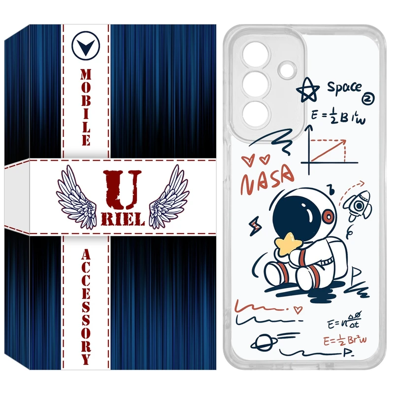 کاور یوریل مدل Clear کد 1 طرح فضانورد مناسب برای گوشی موبایل سامسونگ Galaxy A36