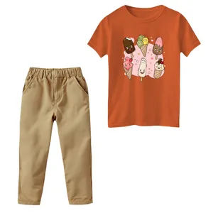 ست تی‌شرت و شلوار دخترانه مدل بستنی های خوشحال