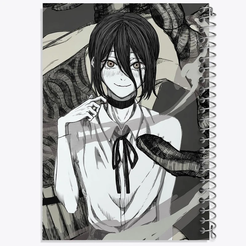 دفتر مشق 50 برگ خندالو مدل ریزه انیمه مرد اره ای Chainsaw Man کد 22322