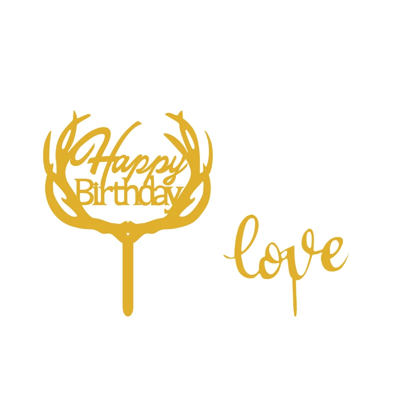 تاپر کیک هانستو مدل Happy Birthday کد TP058 مجموعه 2 عددی