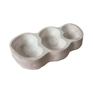 ظرف سرو سنگی مدل لوبیا طرح ابر و بادی