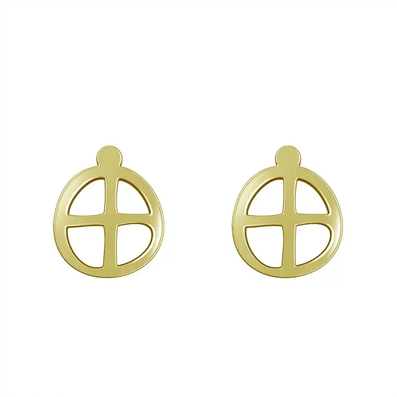 گوشواره طلا 18 عیار زنانه مدوپد مدل هندسی کد GA1-16088