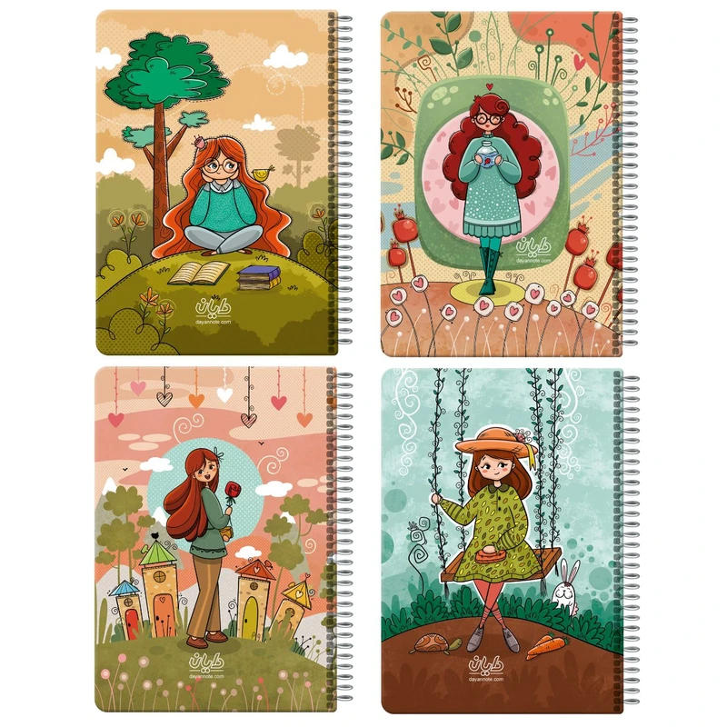 دفتر مشق 50 برگ دایان مدل حاشیه دار کد 43546 بسته 4 عددی