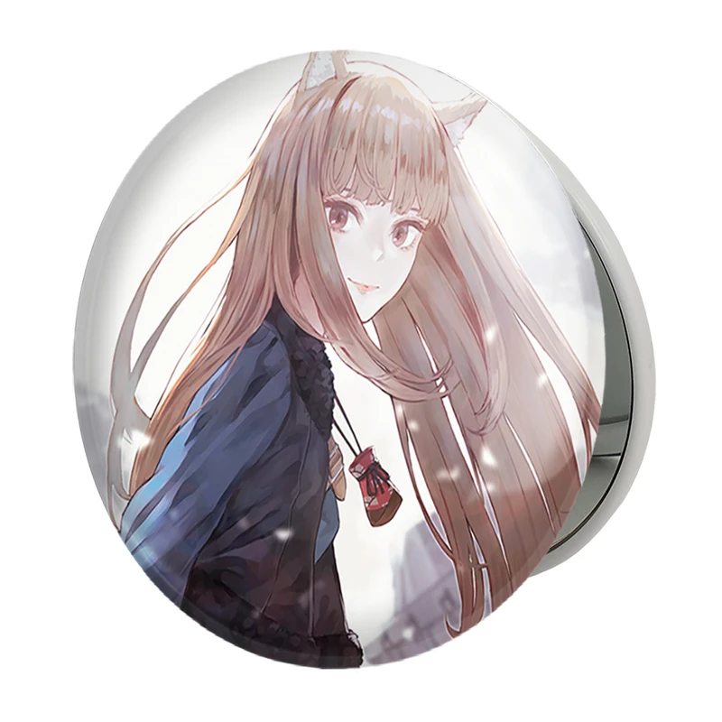 آینه جیبی خندالو طرح هولو انیمه ادویه و گرگ مدل تاشو کد 36117