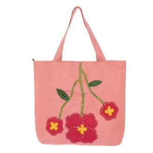 کیف رو دوشی پارچه ای طرح گل کد 03