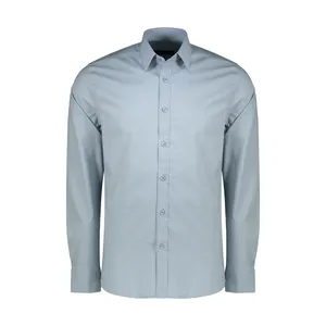 پیراهن آستین بلند مردانه پاتن جامه مدل کتان 102721010261307 رنگ آبی روشن