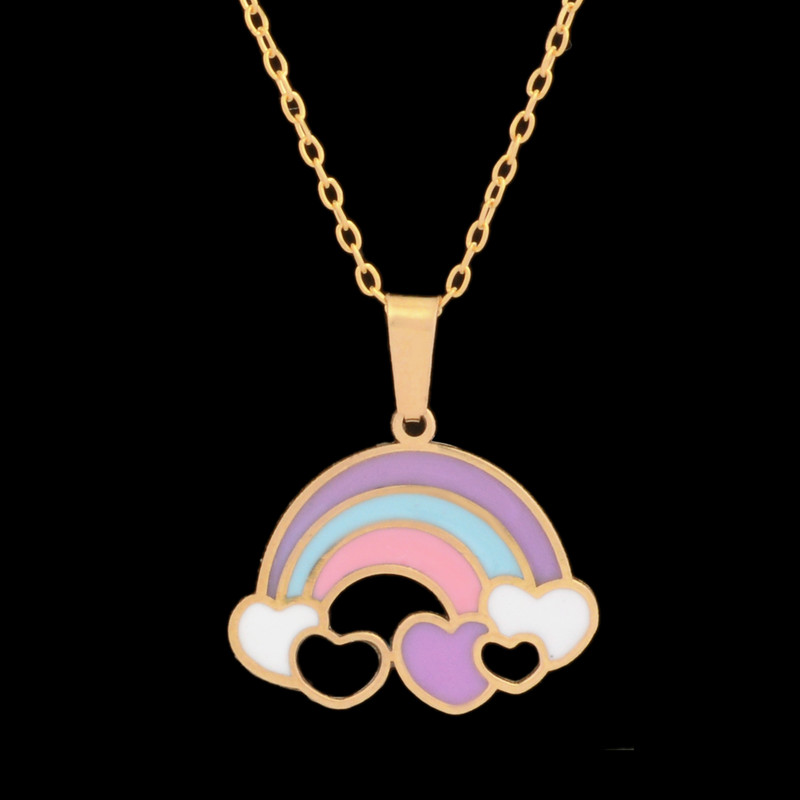 گردنبند طلا 18 عیار دخترانه طلای مستجابی مدل رنگین کمان کد 13 گردنبند طلا 18 عیار دخترانه طلای مستجابی مدل رنگین کمان کد 13