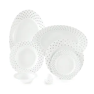 سرویس غذاخوری 102پارچه چینی زرین ایران سری ایتالیا اف مدل اسپاتی درجه یک