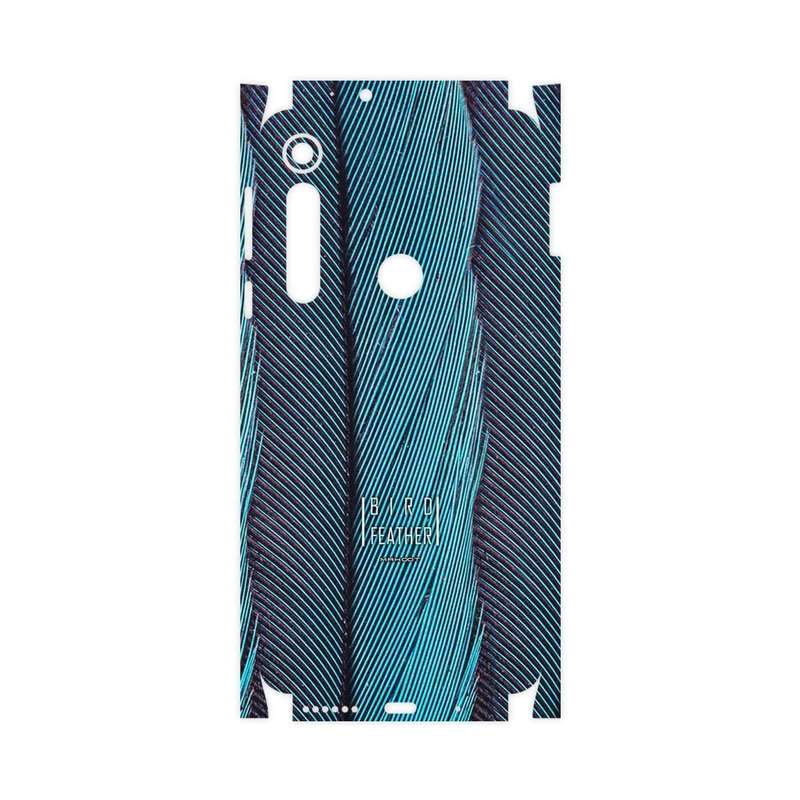 برچسب پوششی ماهوت مدل Turquoise feathers-FullSkin مناسب برای گوشی موبایل موتورولا One Macro