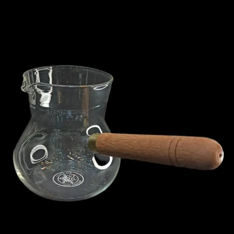 شیرجوش مدل پیرکس دسته چوبی