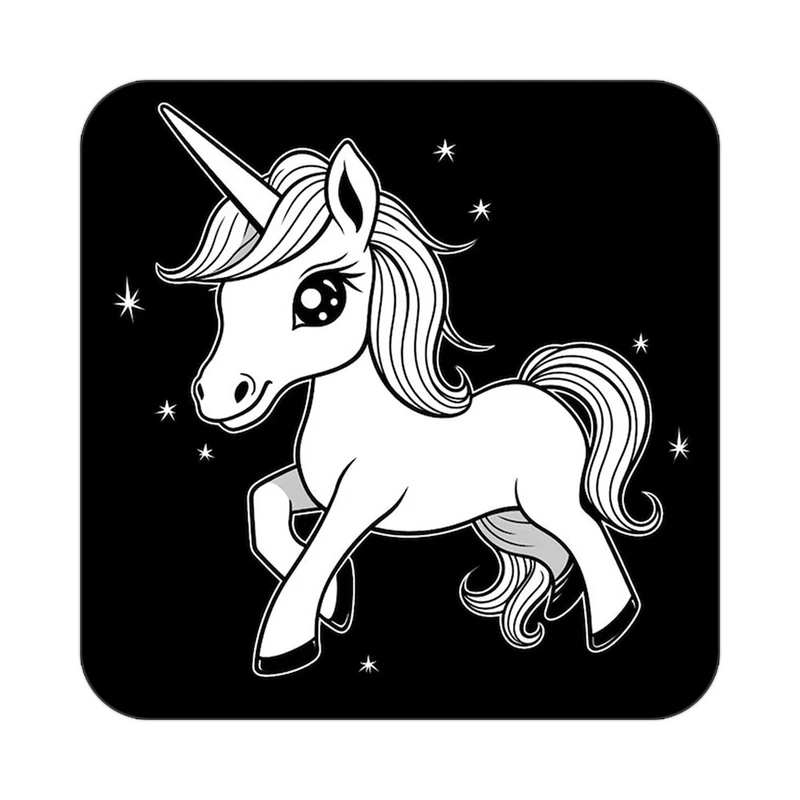 زیر لیوانی کاکتی طرح اسب تک شاخ و یونیکورن مدل mp29456