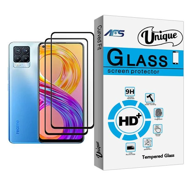 محافظ صفحه نمایش ای اف اس مدل Unique Glass MIX002 مناسب برای گوشی موبایل ریلمی 8 Pro بسته دو عددی
