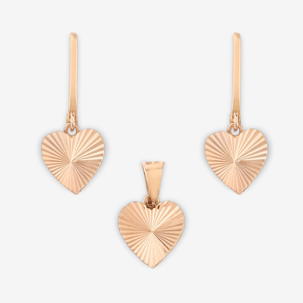 نیم ست طلا 18 عیار زنانه حافا گلد مدل قلب کد nim04