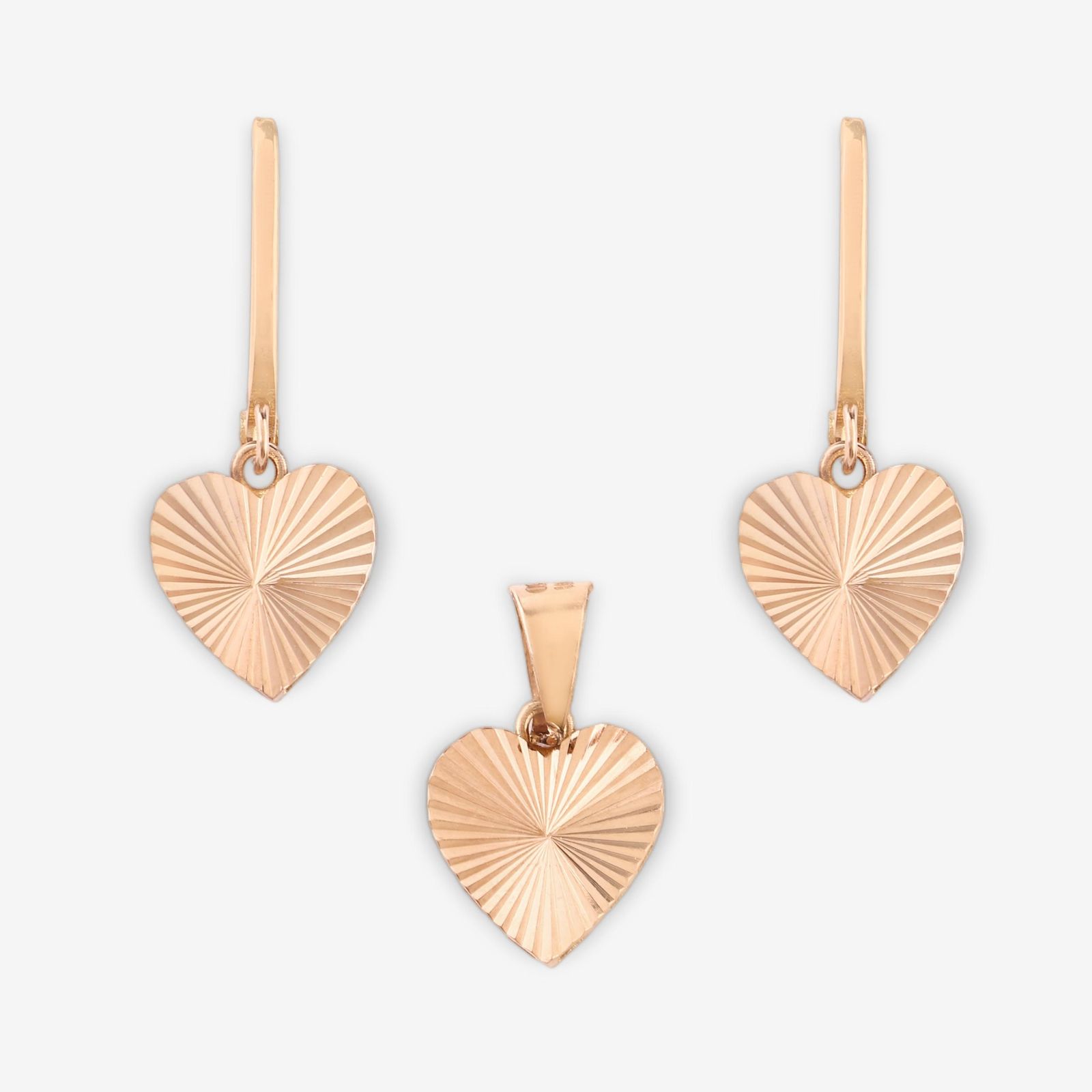 نیم ست طلا 18 عیار زنانه حافا گلد مدل قلب کد nim04 -  - 1