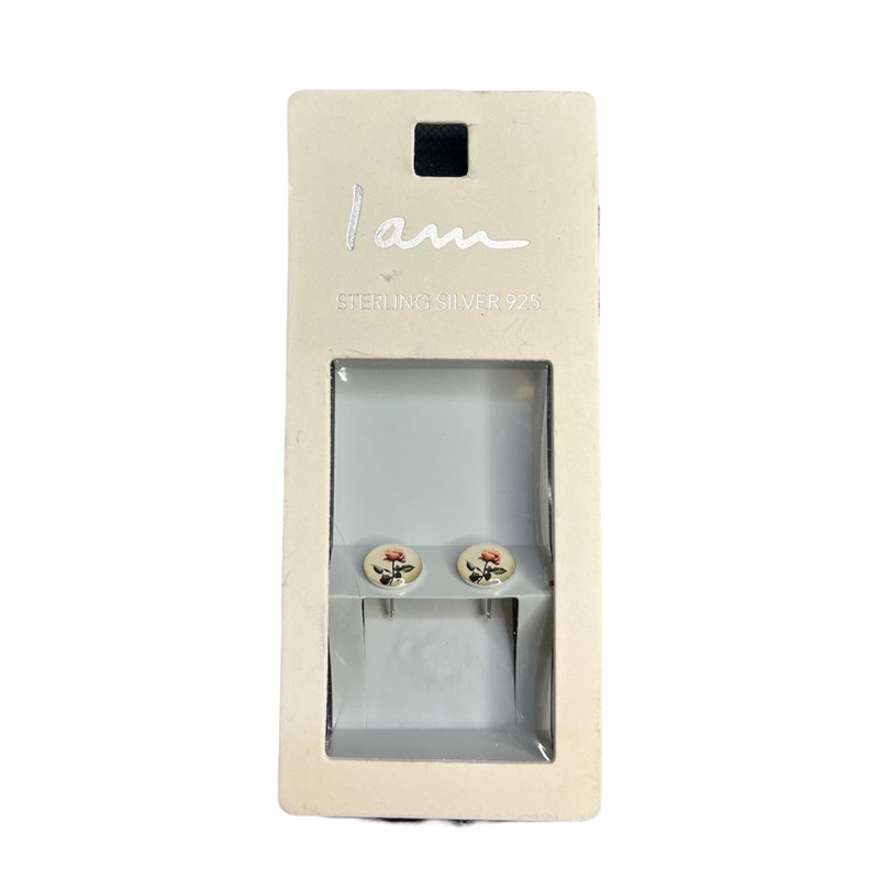 گوشواره نقره زنانه آی ام مدل گل رز کد 3769